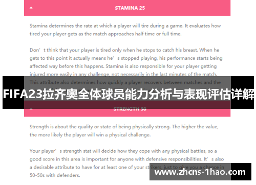 FIFA23拉齐奥全体球员能力分析与表现评估详解